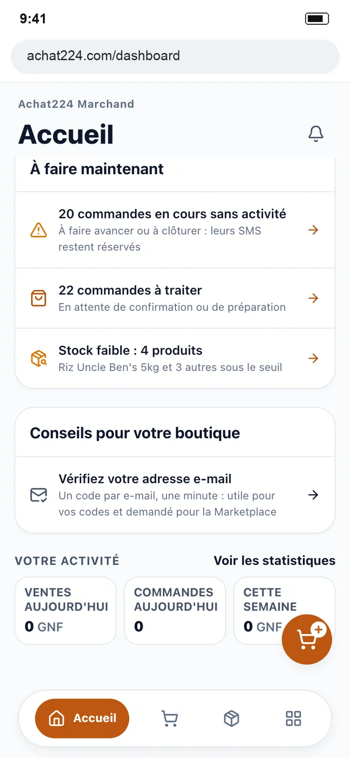 Écran : L'alerte de l'Accueil